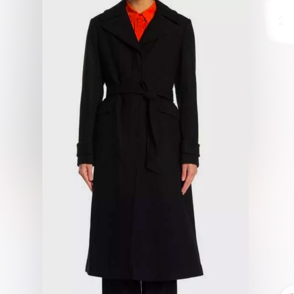 Kate Spade Twill Belted Wool-Blend Coat Size XL